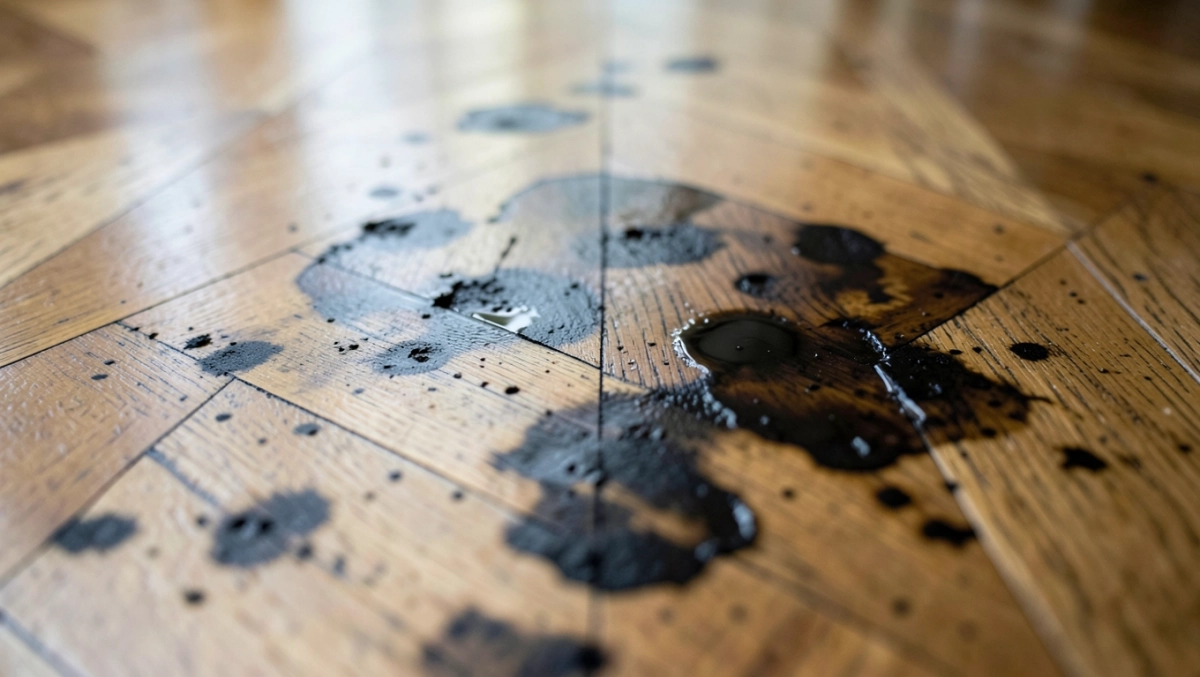 Czarne plamy na parkiecie od wody