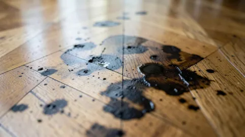 Czarne plamy na parkiecie od wody